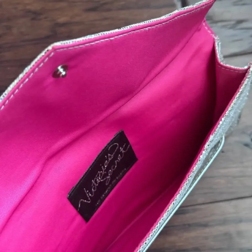 NWOT!  VICTORIA’S SECRET The Sexiest on Earth Sparkly Silver Clutch